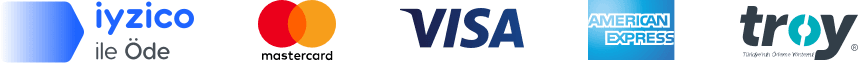 Visa, MasterCard ve iyzico ile güvenli ödeme
